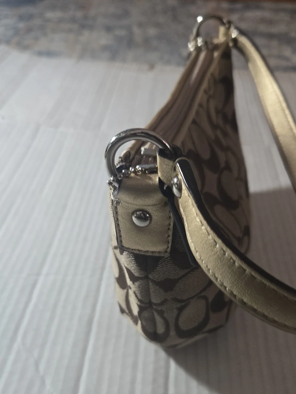Coach Mini Shoulder Bag in Khaki and Brown